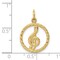 14K Gold Treble Clef Charm Music Note Pendant Jewelry 21mm x 15mm